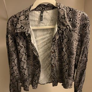 Zara Snakeskin Collared Shirt